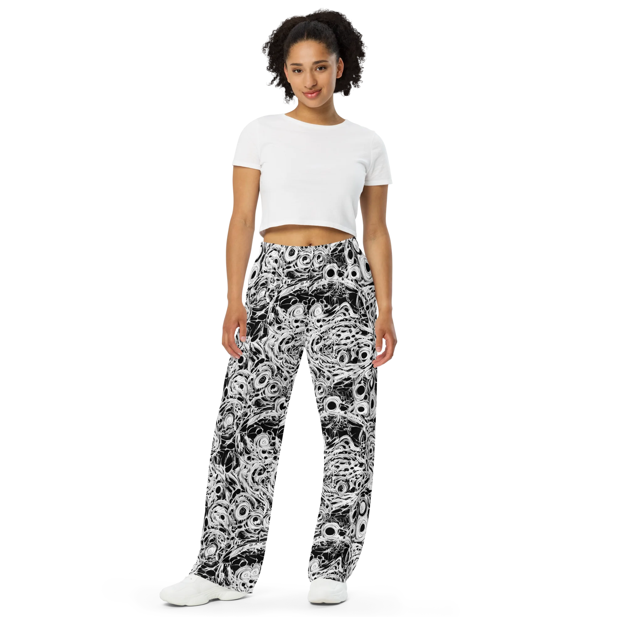 Noir Organism on Wide-Leg Pants — Front