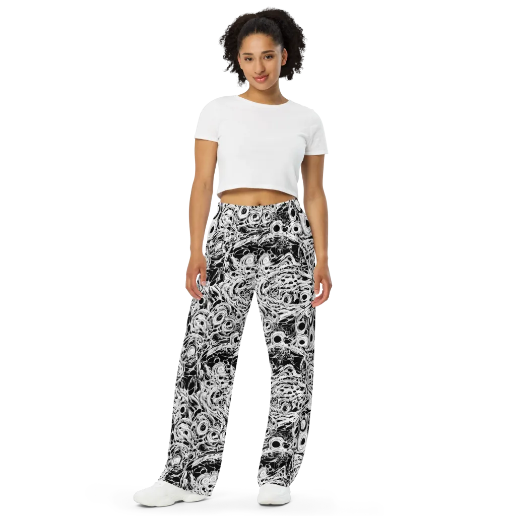 Noir Organism on Wide-Leg Pants — Front