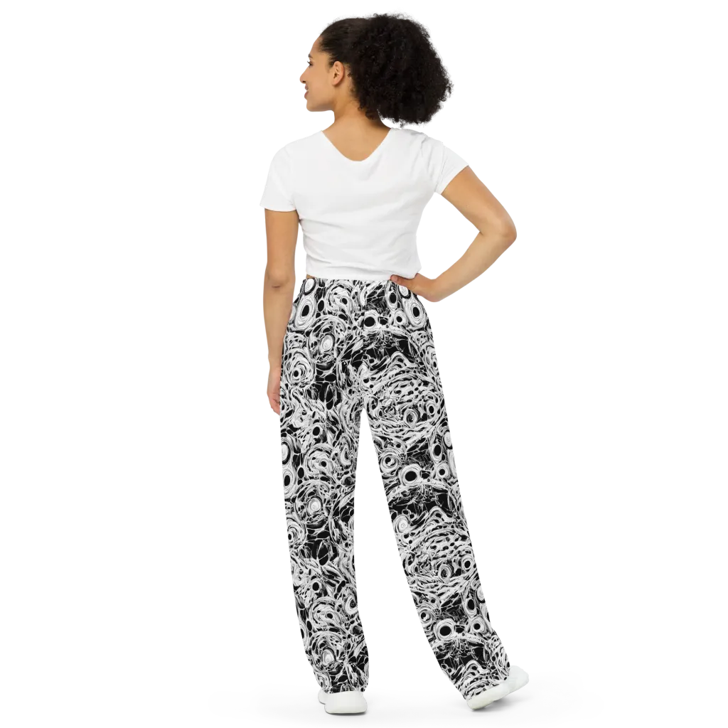 Noir Organism on Wide-Leg Pants — Back