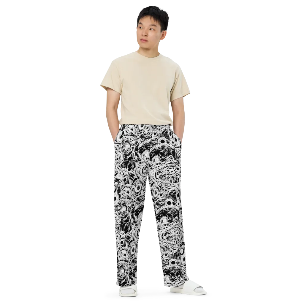 Noir Organism on Wide-Leg Pants — Front