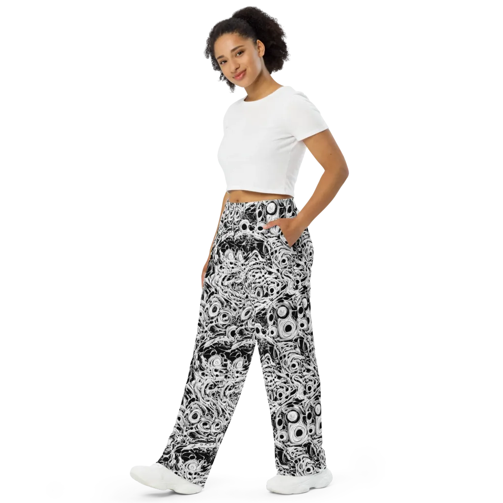 Noir Organism on Wide-Leg Pants — Left Front