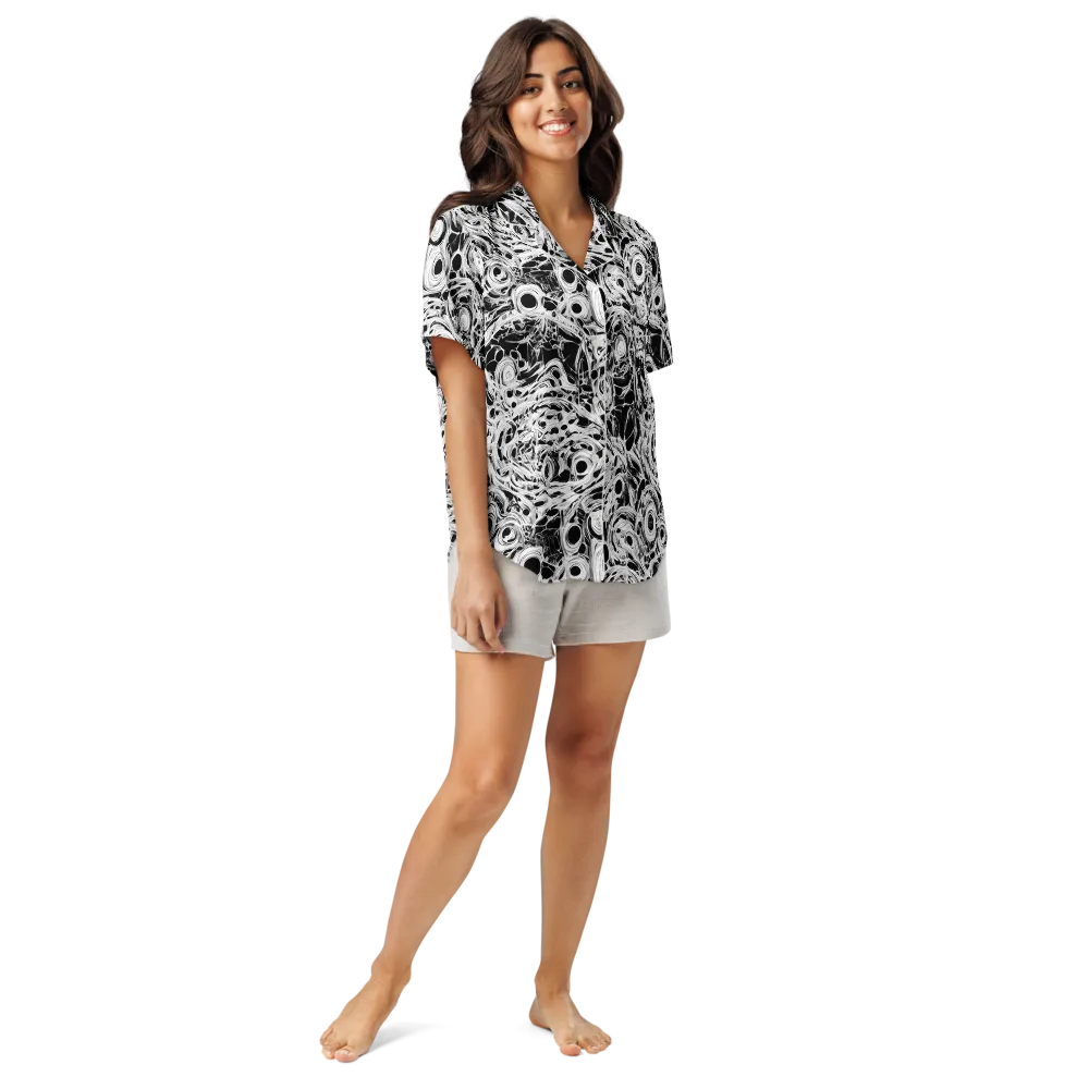 Noir Organism on Women's Short Sleeve Pajama Top — Front