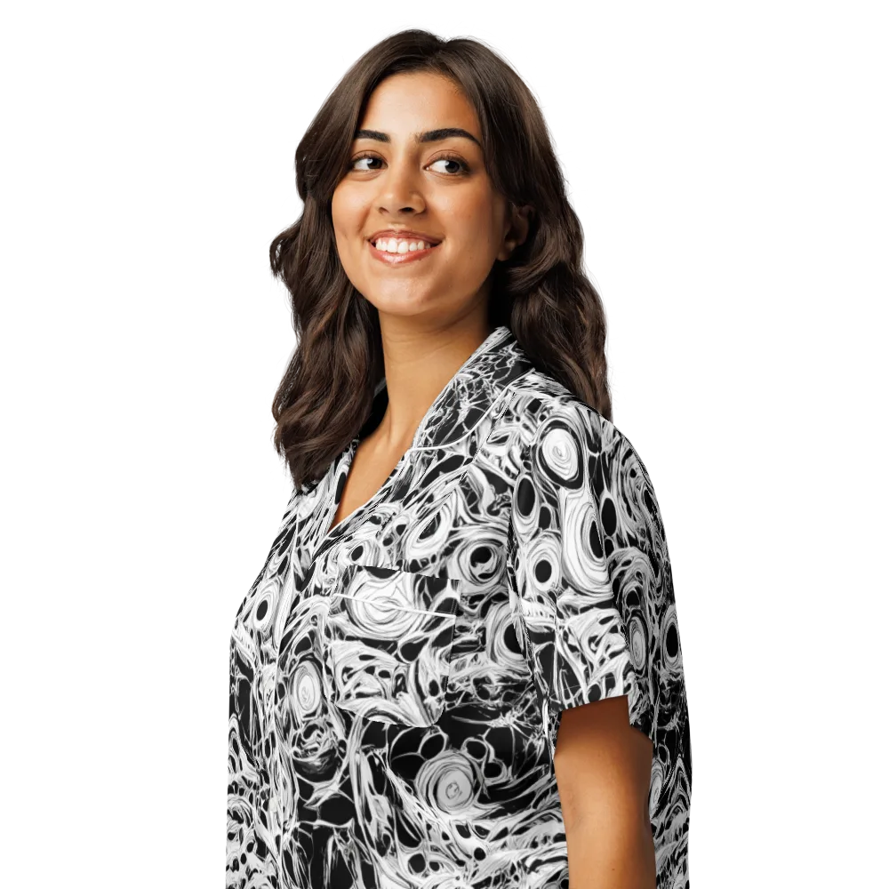 Noir Organism on Women's Short Sleeve Pajama Top — Left Front