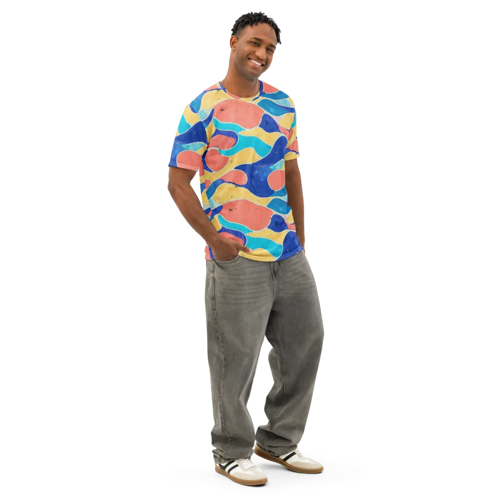 Chromatic Riverstone on Men's Cotton Crew Neck T-Shirt — Right Front