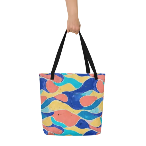 Chromatic Riverstone on a Large Tote Bag W/ Pocket