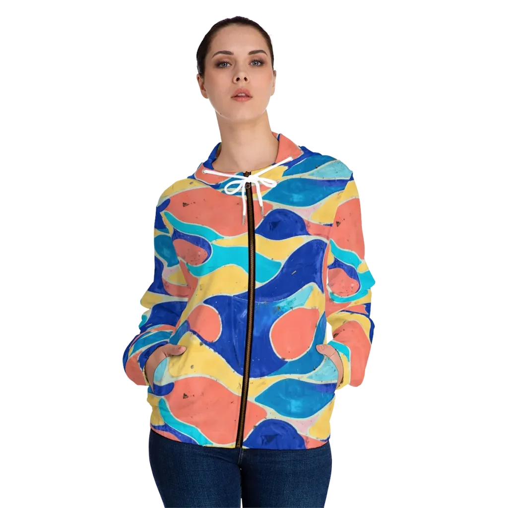 Chromatic Riverstone on Women's Full-Zip Hoodie — Front On Person