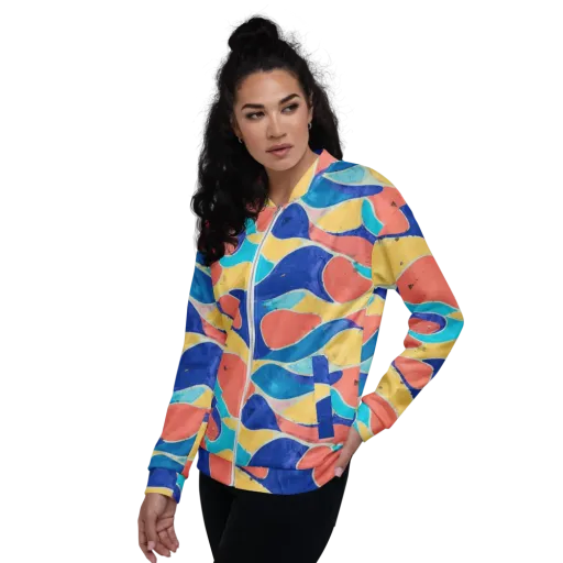 Chromatic Riverstone on a Bomber Jacket
