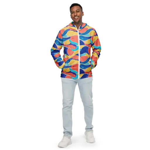 Chromatic Riverstone on a Men's Windbreaker