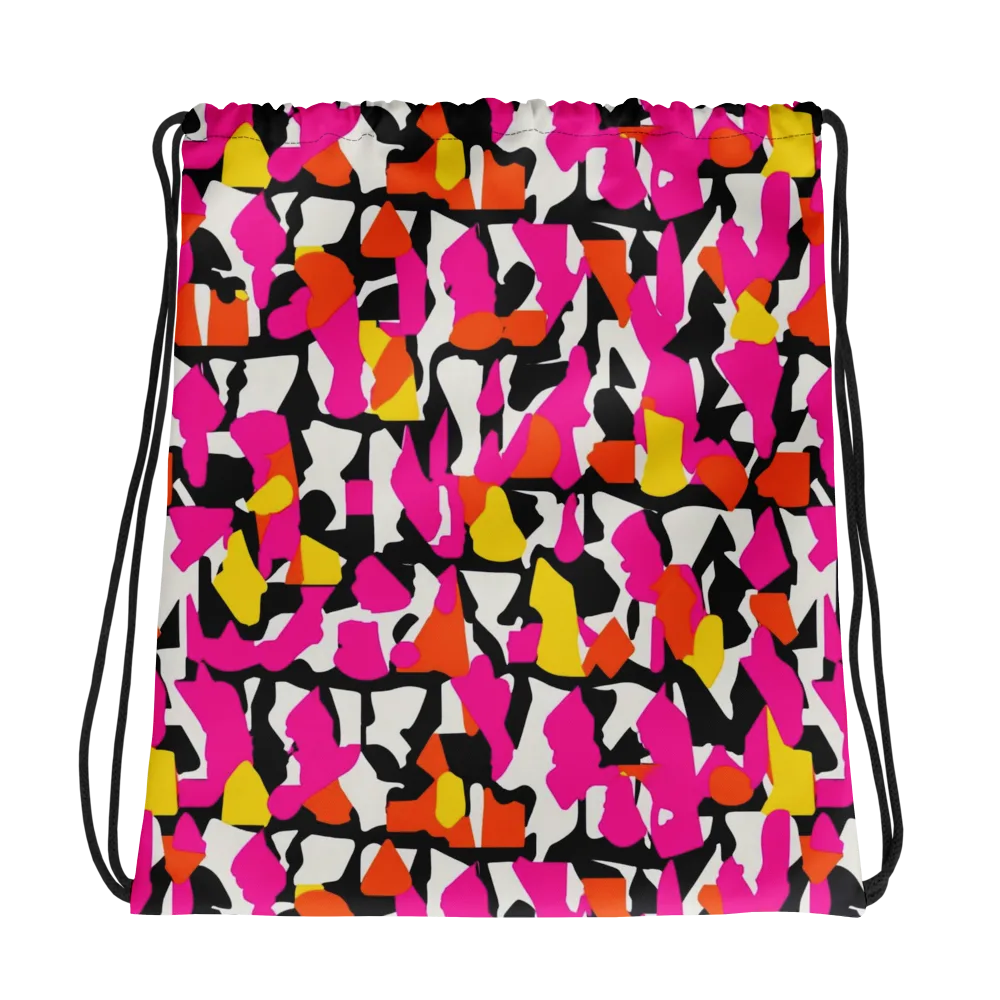 Hot Pink Mosaic on Drawstring Bag — Photo