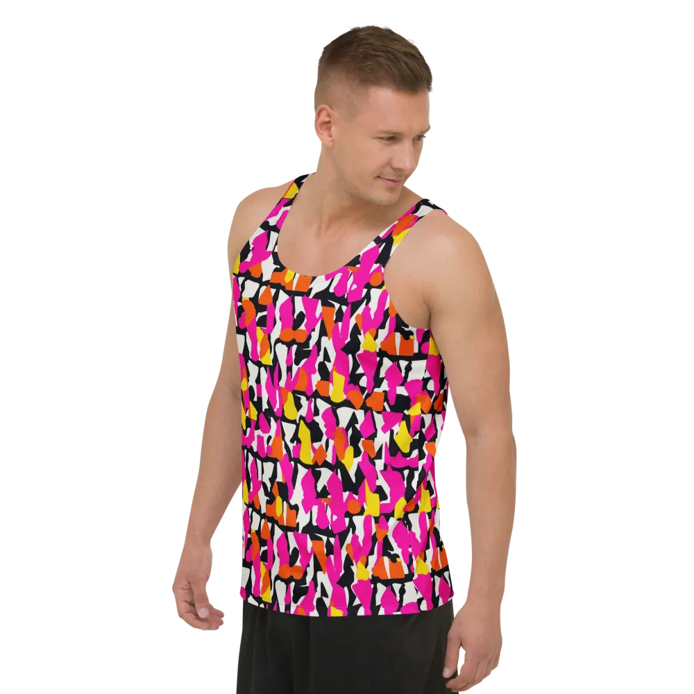 Hot Pink Mosaic on Men's Tank Top — Left Front