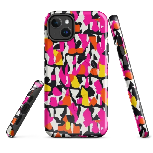 Hot Pink Mosaic on a MagSafe Tough Case for iPhone®