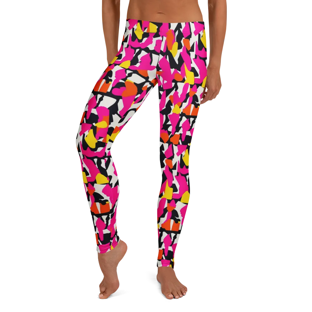 Hot Pink Mosaic on Leggings — Front
