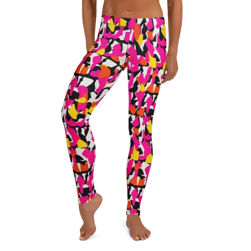 Hot Pink Mosaic on a Leggings