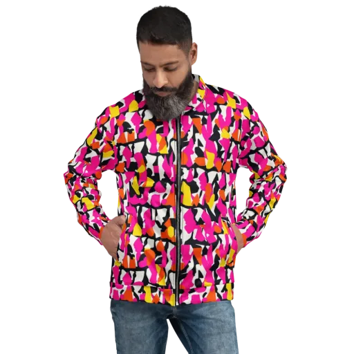 Hot Pink Mosaic on a Bomber Jacket