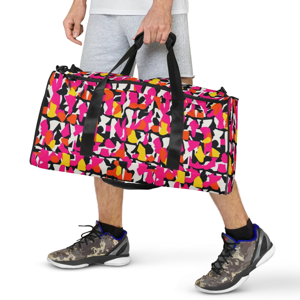 Hot Pink Mosaic on Duffle Bag — Front