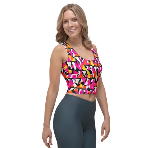 Hot Pink Mosaic on a Crop Top