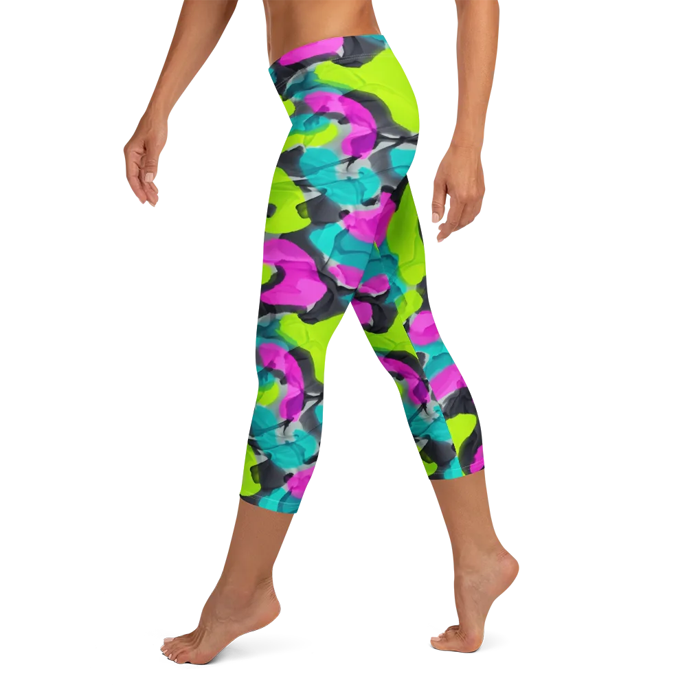 Nightclub Garden on Capri Leggings — Left