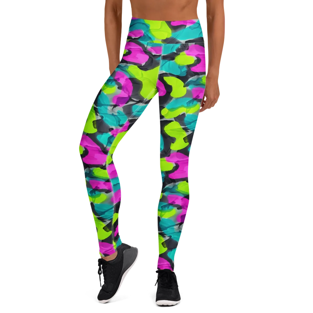 Nightclub Garden on Yoga Leggings — Front