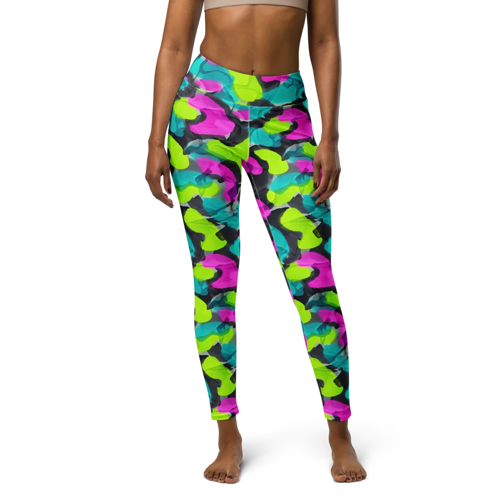 Nightclub Garden on Yoga Leggings — Front