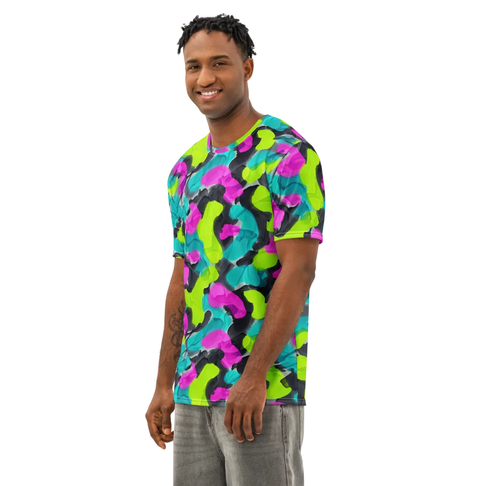 Nightclub Garden on Men's Cotton Crew Neck T-Shirt — Left Front