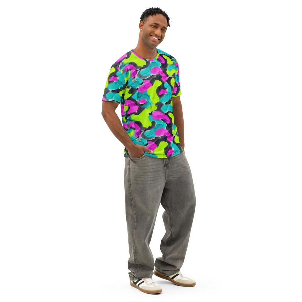 Nightclub Garden on Men's Cotton Crew Neck T-Shirt — Right Front