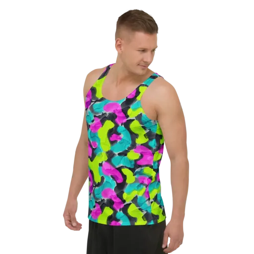 Nightclub Garden on a Men's Tank Top