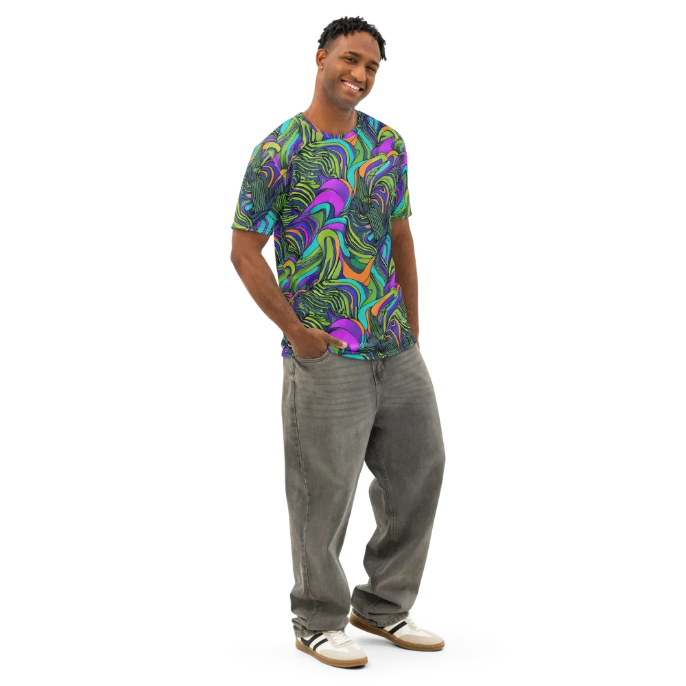 Kinetic Canopy on Men's Cotton Crew Neck T-Shirt — Right Front