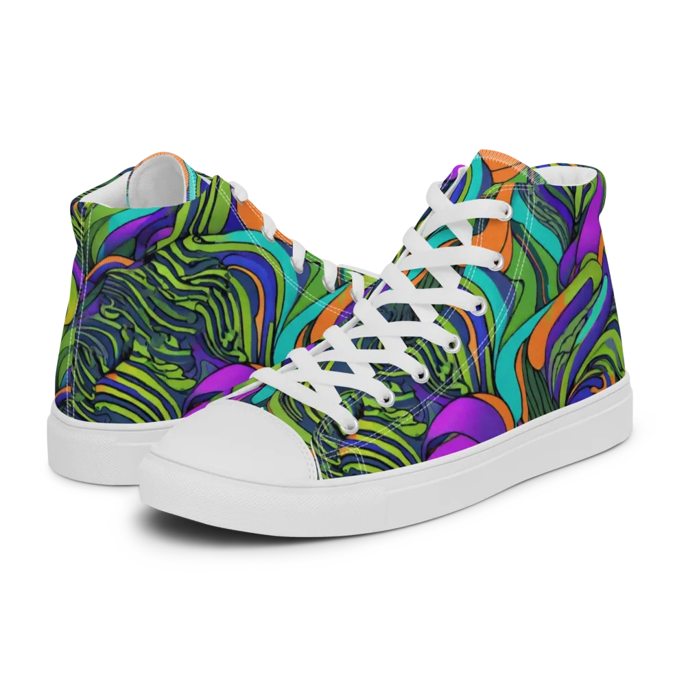 Kinetic Canopy on Men's High Top Canvas Shoes — Left
