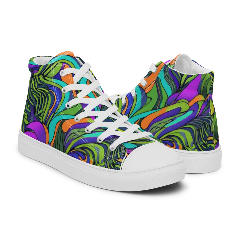 Kinetic Canopy on Men's High Top Canvas Shoes — Right