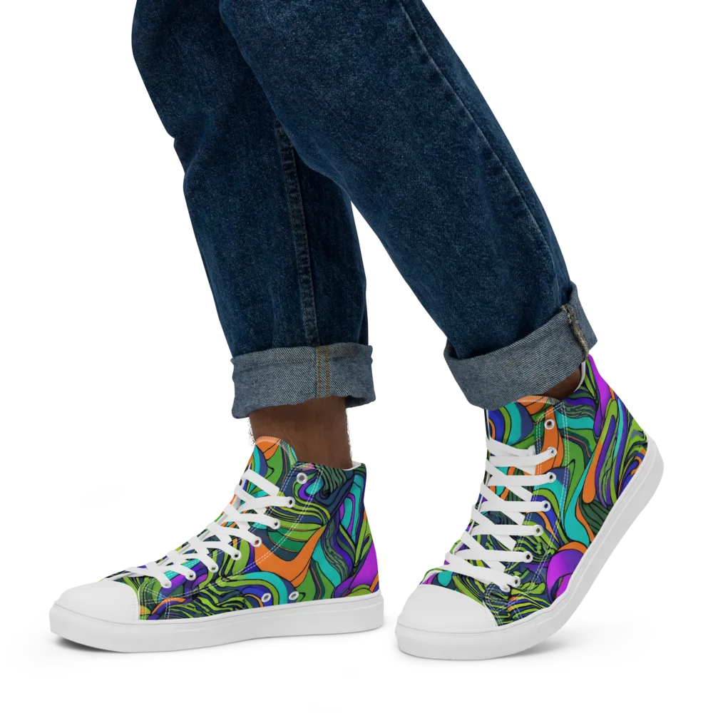 Kinetic Canopy on Men's High Top Canvas Shoes — Left