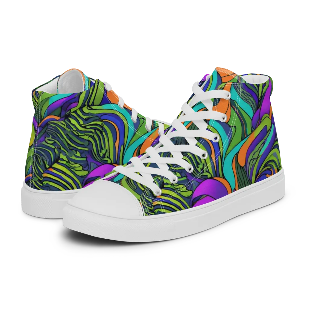 Kinetic Canopy on Women's High Top Canvas Shoes — Left