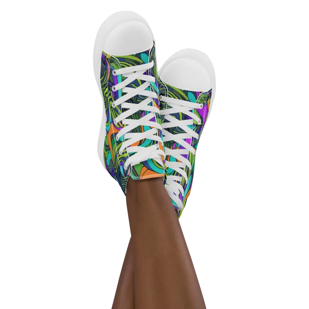 Kinetic Canopy on Women's High Top Canvas Shoes — Front