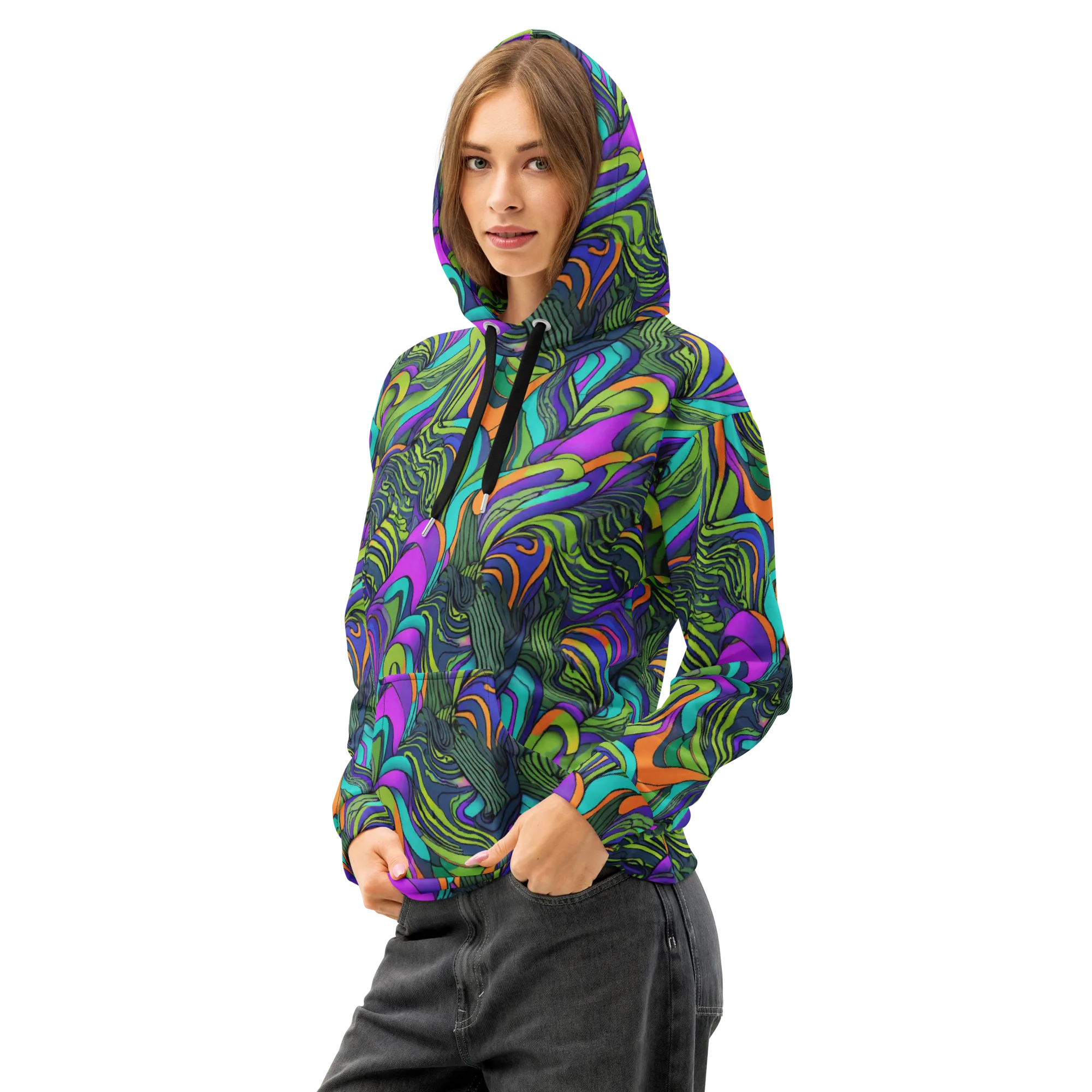 Kinetic Canopy on Cotton Hoodie — Left Front