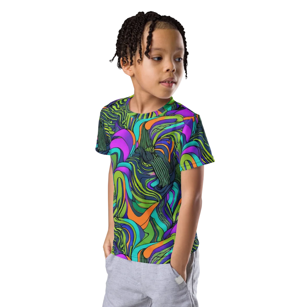 Kinetic Canopy on Kids Crew Neck T-Shirt — Left Front