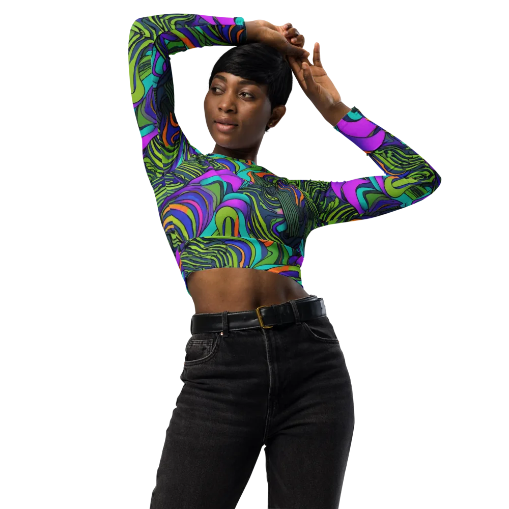 Kinetic Canopy on Long Sleeve Crop Top — Front