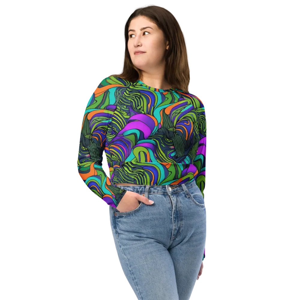 Kinetic Canopy on Long Sleeve Crop Top — Front