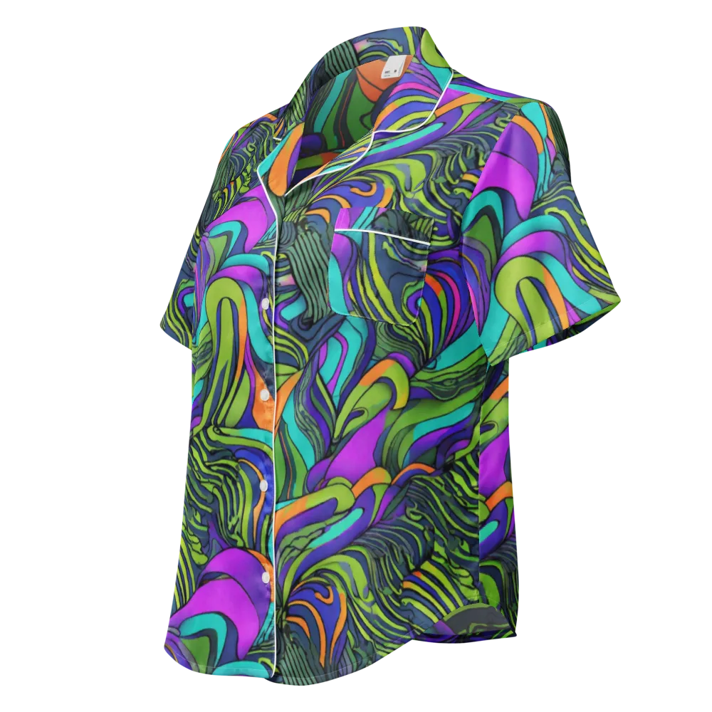 Kinetic Canopy on Women's Short Sleeve Pajama Top — Left Front
