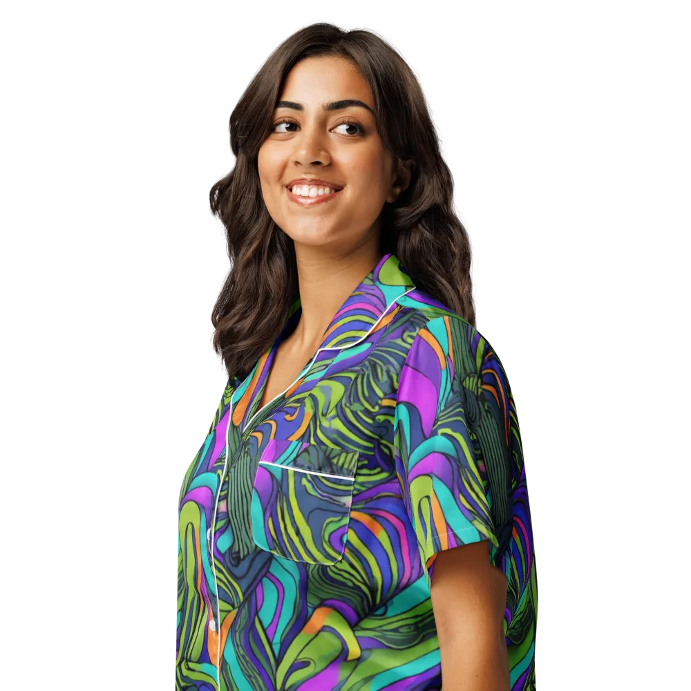 Kinetic Canopy on Women's Short Sleeve Pajama Top — Left Front