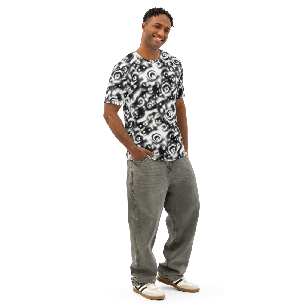 Bernhard Swirl on Men's Cotton Crew Neck T-Shirt — Right Front