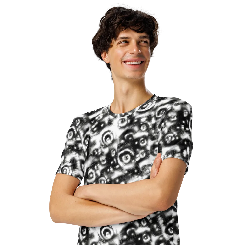 Bernhard Swirl on Men's Crew Neck T-Shirt — Left Front