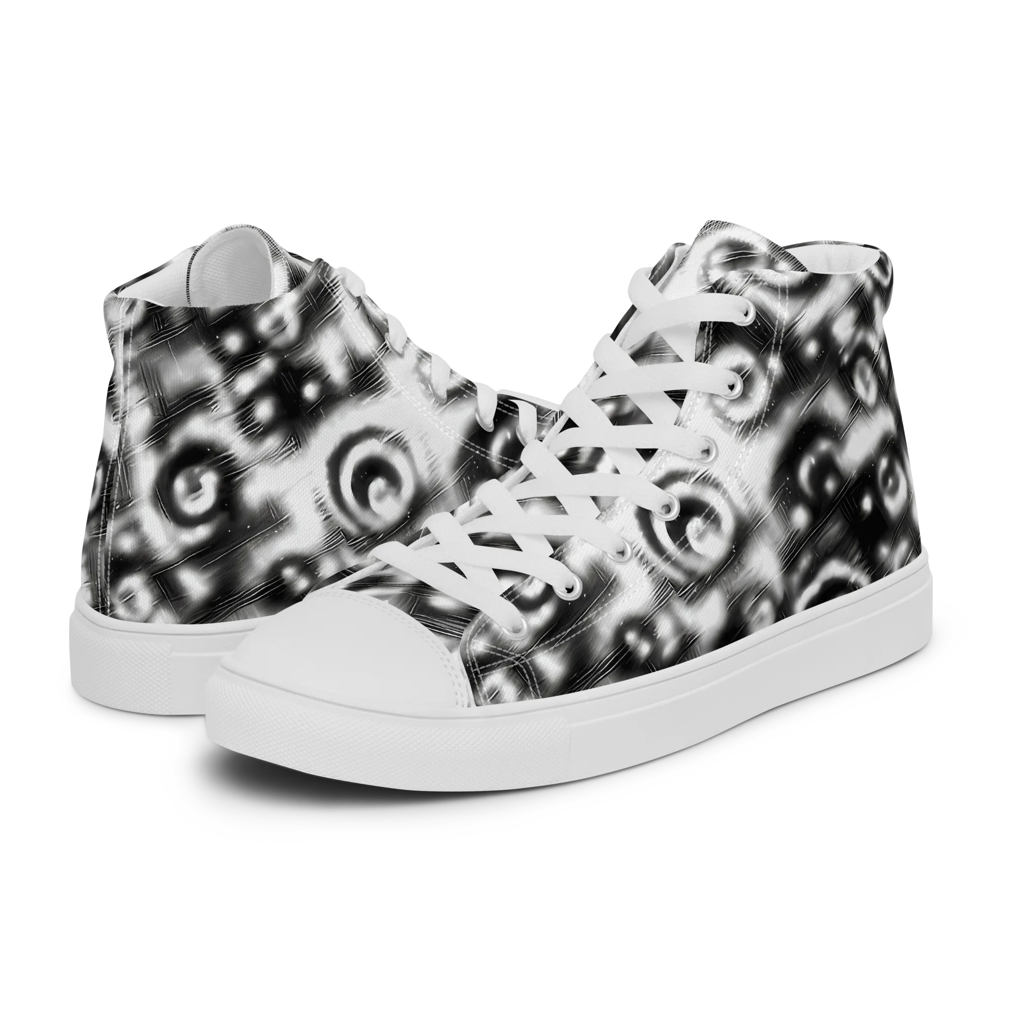 Bernhard Swirl on Men's High Top Canvas Shoes — Left