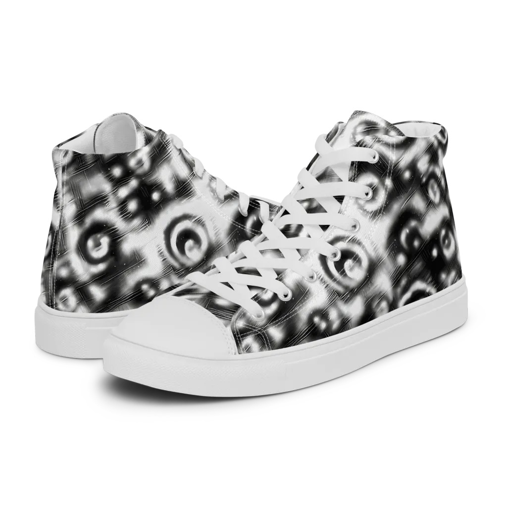 Bernhard Swirl on Men's High Top Canvas Shoes — Left