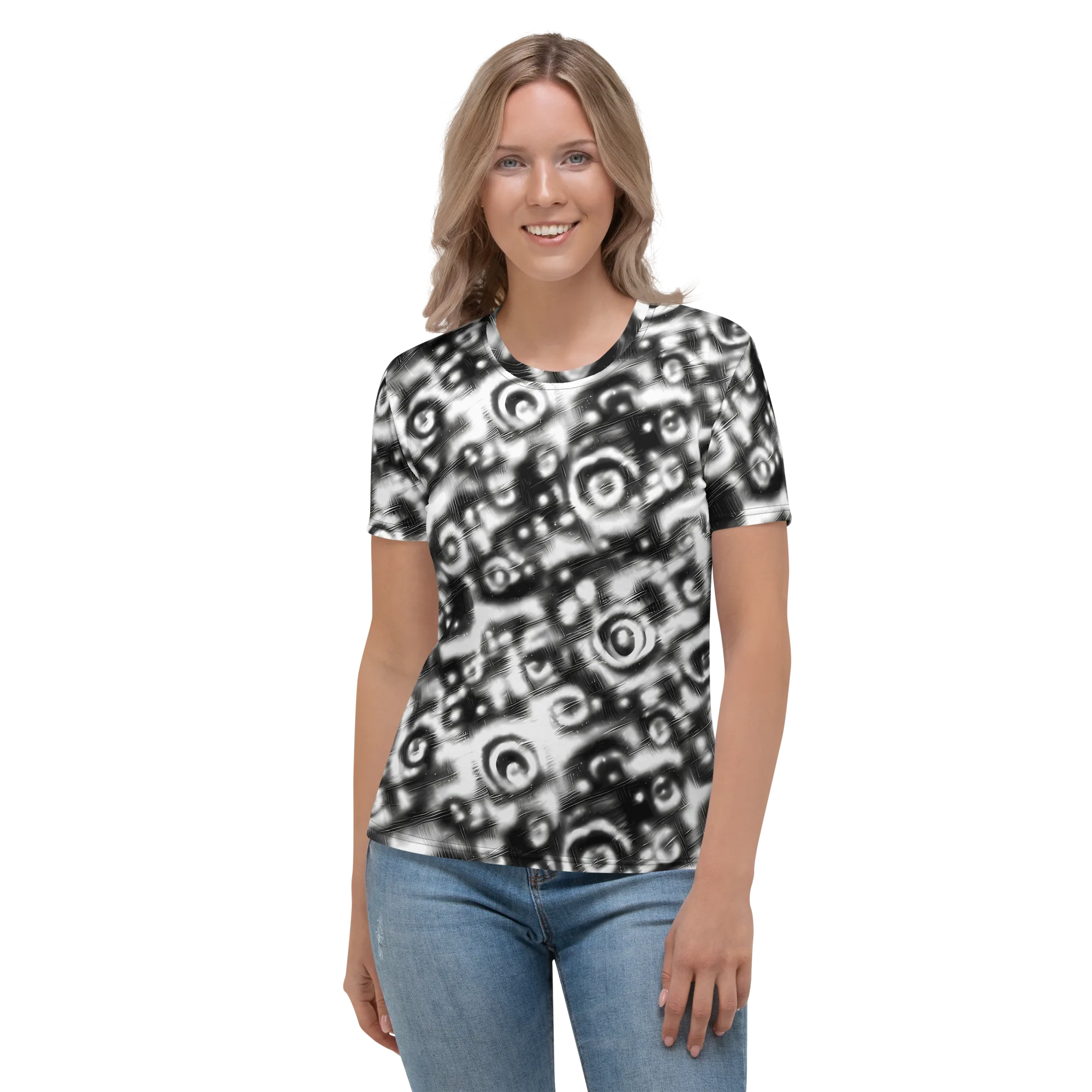Bernhard Swirl on Women's Crew Neck T-Shirt — Front