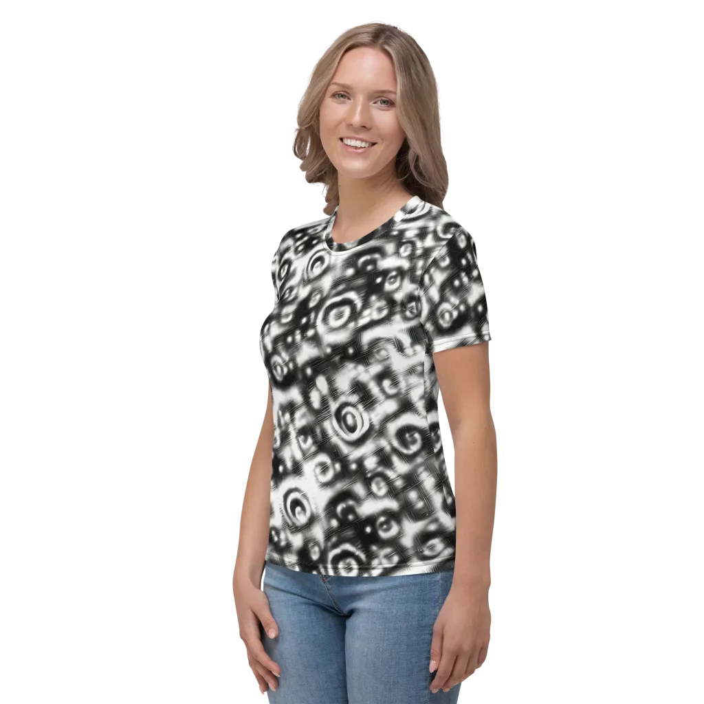 Bernhard Swirl on Women's Crew Neck T-Shirt — Left