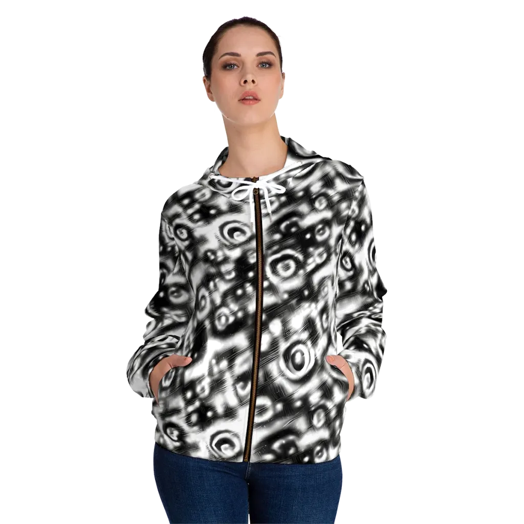 Bernhard Swirl on Women's Full-Zip Hoodie — Front On Person