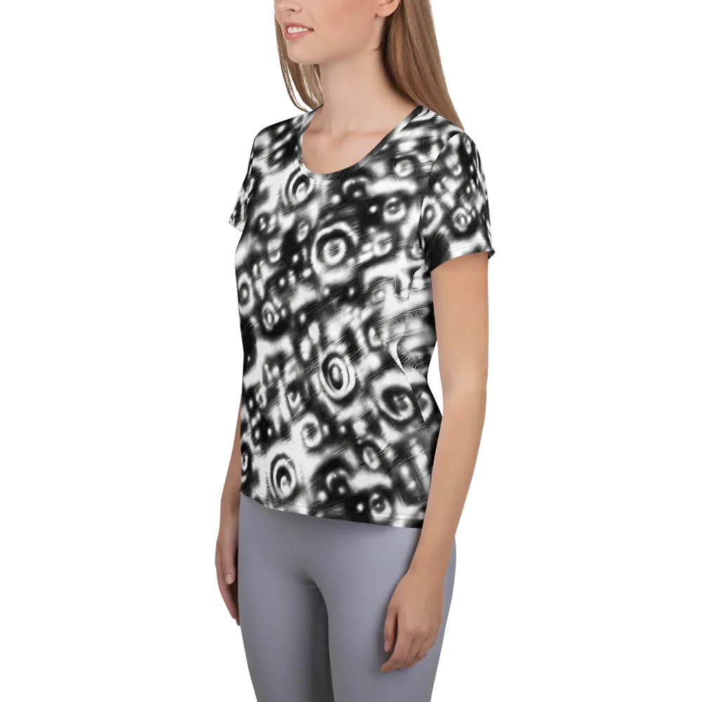 Bernhard Swirl on Women's Athletic T-Shirt — Left