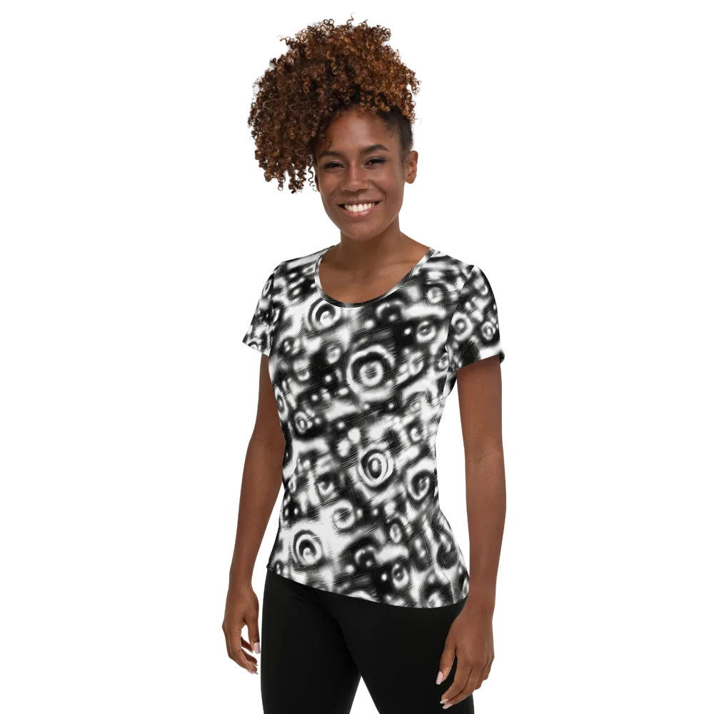 Bernhard Swirl on Women's Athletic T-Shirt — Left