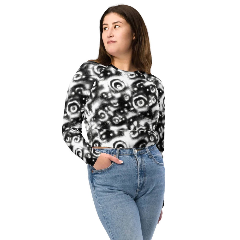 Bernhard Swirl on Long Sleeve Crop Top — Front