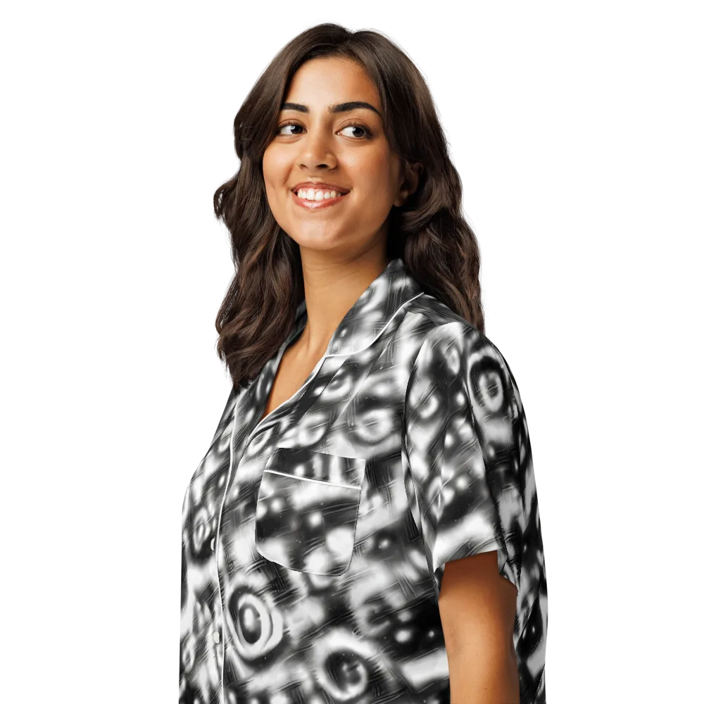 Bernhard Swirl on Women's Short Sleeve Pajama Top — Left Front