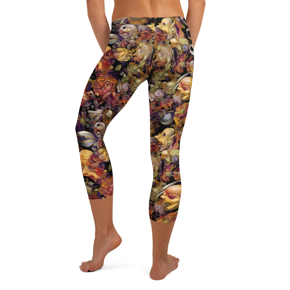 Arcimboldo Abundance on Capri Leggings — Back